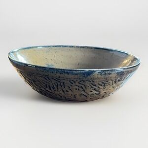 Generous Earth Pottery Bowl Art Brown Blue Speckled Handcrafted Stoneware Studio